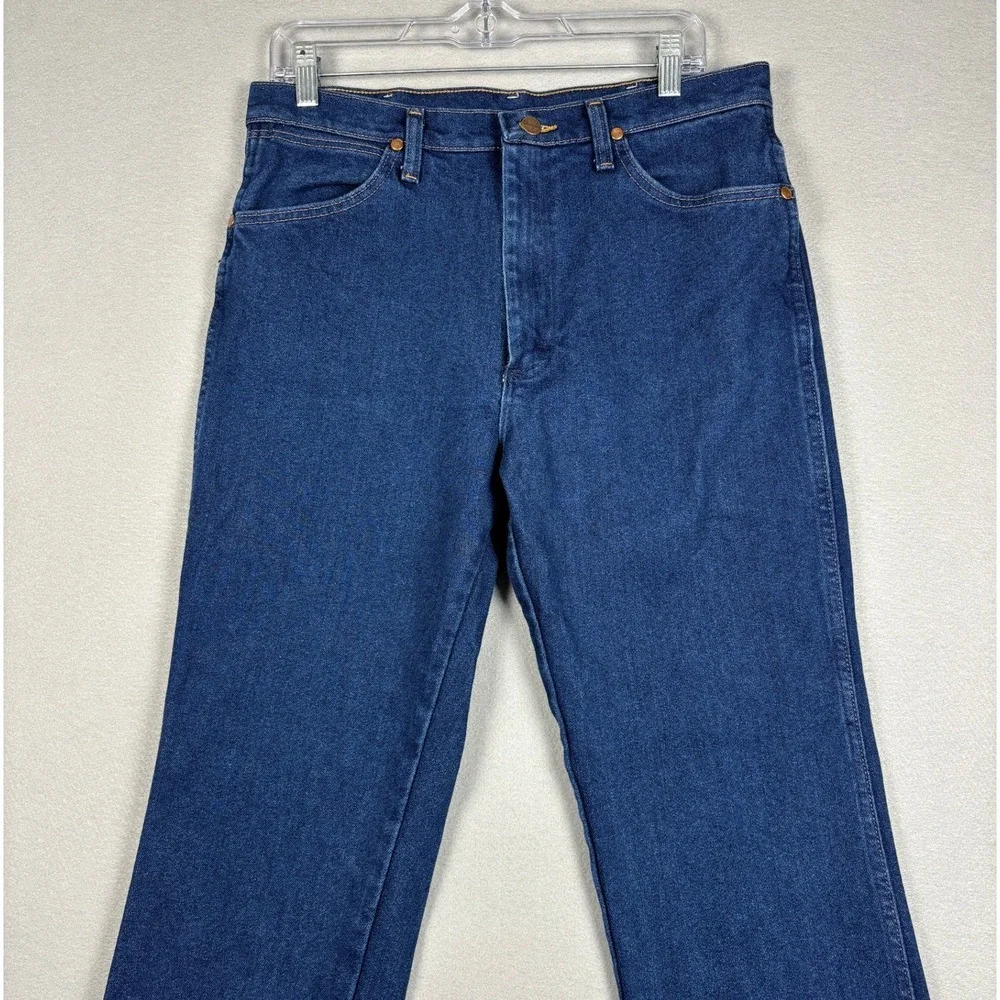 Wrangler 938NAV Cowboy Cut Jeans Western Regular Fit 33x33 Navy Blue Denim